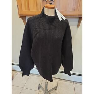 AQUA CURVE Womens Black Knit Long sleeve Crew Neck Sweater 3X